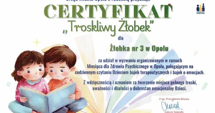 certyfikat "Troskliwy Żłobek"